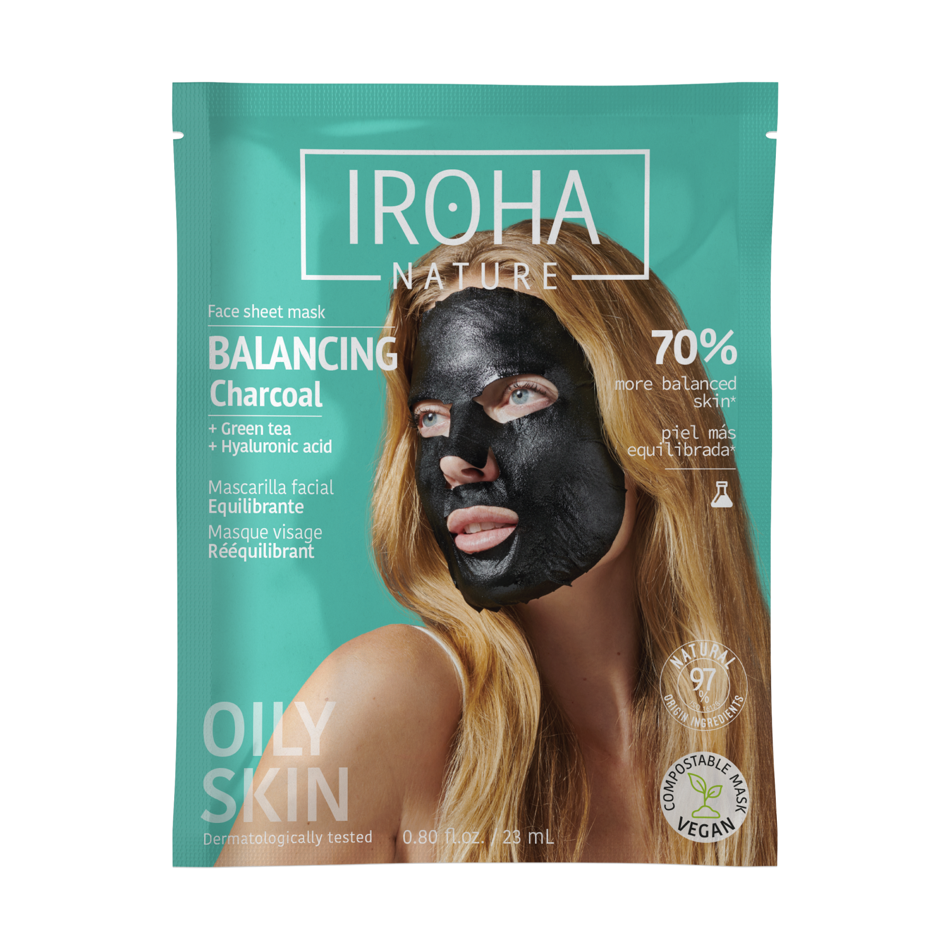 Masque visage tissu détox IROHA