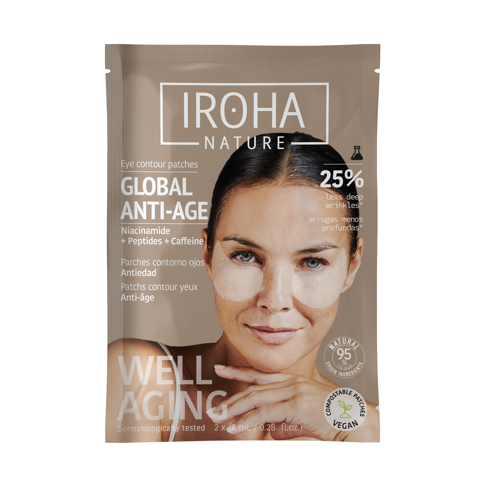 Patchs contour des yeux niacinamide, caféine et peptides IROHA