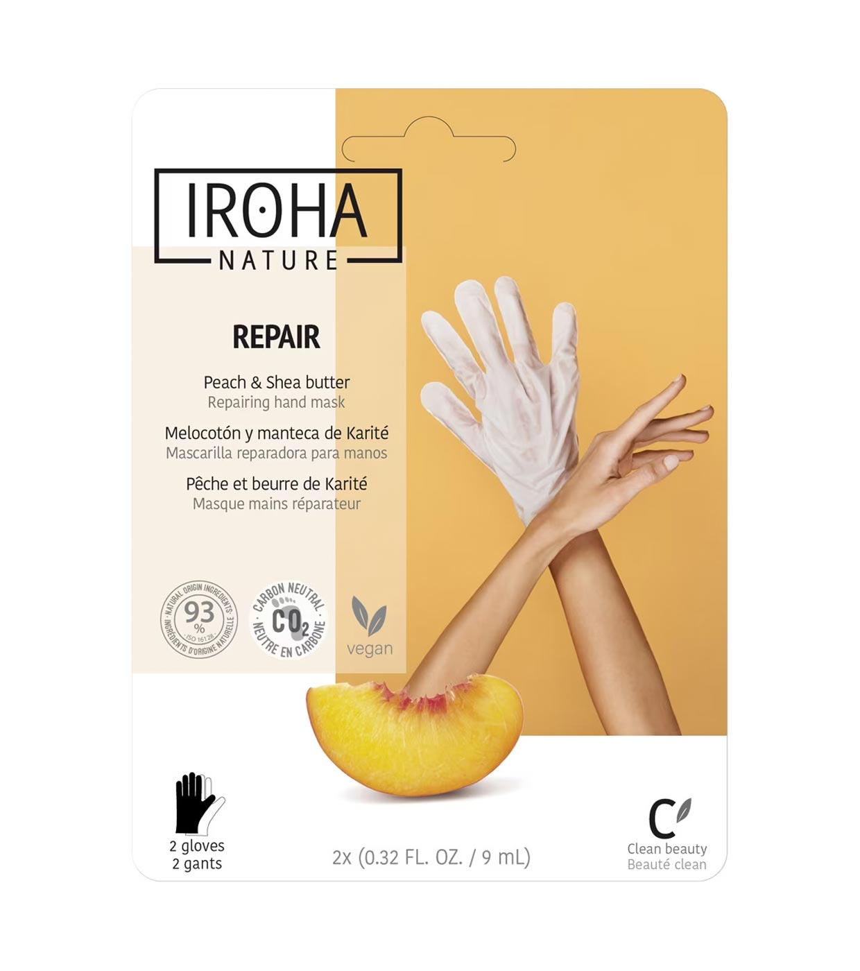 Gants masque réparateur mains & ongles pêche IROHA
